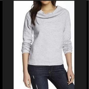 𝅺$145 STANDARD JAMES PERSE STRIPED COWL NECK LONG SLEEVE SHIRT